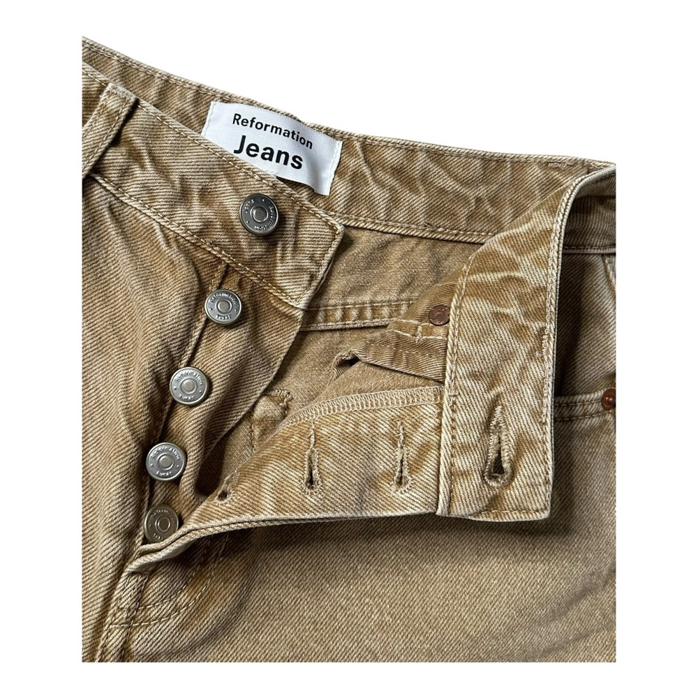 Reformation Jeans Cynthia High Rise Long Denim Almond Beige 24" x 28" inseam‎ - Picture 3 of 14